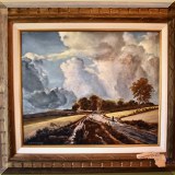 A02. Painting after ”Wheat Fields” by Jacob Van Ruisdael signed A. Bergoffen 19”h x23”w 